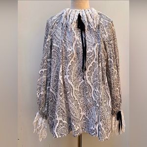 Vintage Gina Fratini Mini Dress / Tunic with Pierrot Collar Size Small